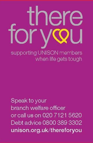 There for you (UNISON Welfare) Business cards