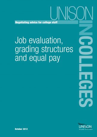 Negotiating advice for college staff – Job Evaluation, Grading Structures and Equal Pay