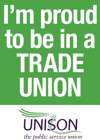 Proud to be in a trade union double-sided A3 placard