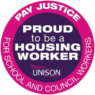 Proud to be a housing worker sticker