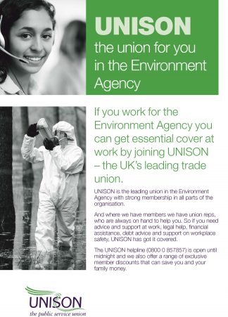 UNISON - the union for you in the Environment Agency leaflet