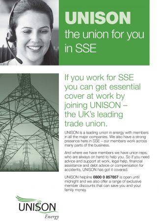 UNISON the union for you in SSE- leaflet