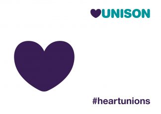 Heart UNISON Heart my workplace photo board