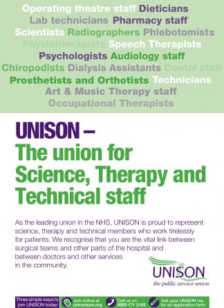 UNISON - the union for science, technical and therapy staff