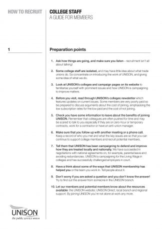 How to recruit – A guide for members in colleges and further education