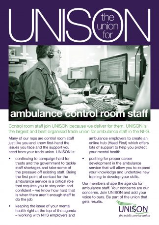 UNISON - the union for ambulance control staff