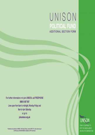 UNISON political funds additional fund form