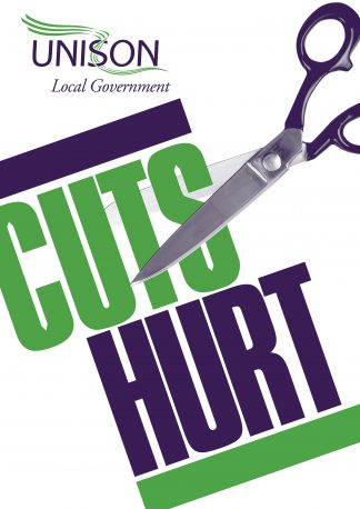 Cuts hurt placard - local government