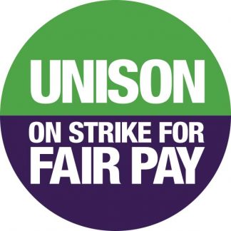 UNISON – On strike for fair pay sticker