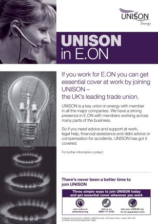UNISON in EON workplace poster