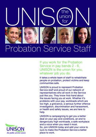 UNISON - the union for probation staff Recruitment leaflet