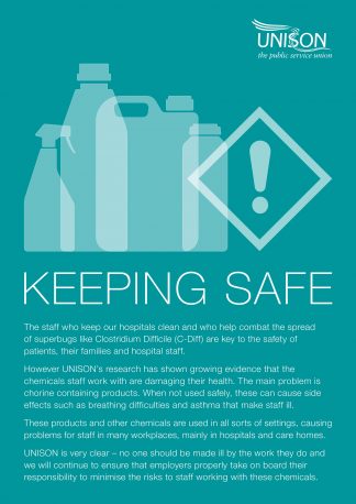 Keeping Safe. A5 leaflet on the safety of cleaning materials