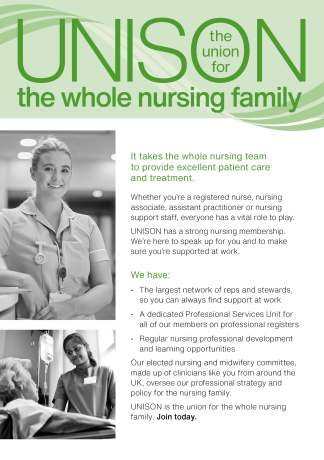 UNISON - the union for the whole nursing family