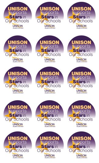 UNISON supports Stars In Our Schools stickers