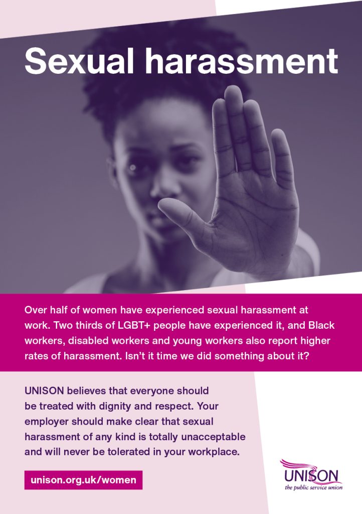 Sexual harassment workplace poster - UNISON Shop