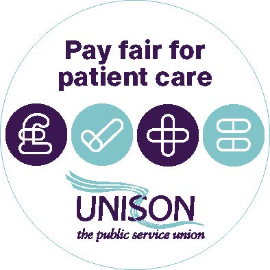 Pay fair for patient care – sticker