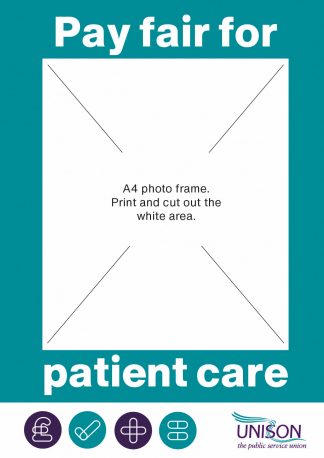 Pay fair for patient care A4 photo frame