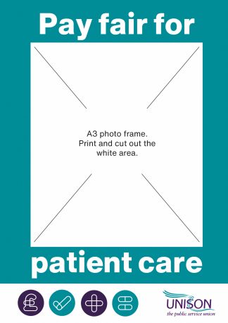 Pay fair for patient care A3 photo frame
