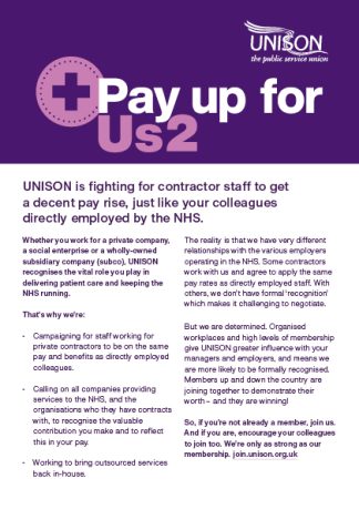 Put NHS pay right for Us 2 - leaflet