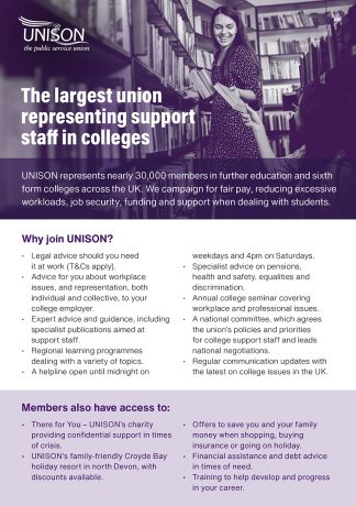 Further education colleges recruitment leaflet