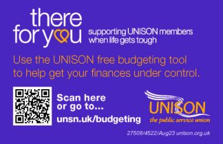 There for You benefits checker and budgeting tool business card