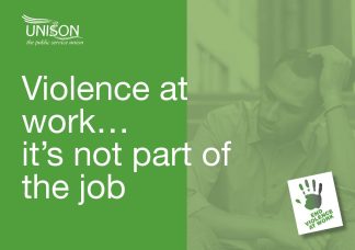 End Violence at Work Postcard