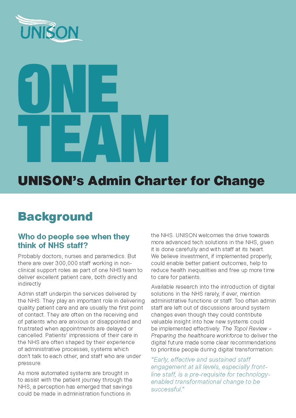Admin Charter for Change