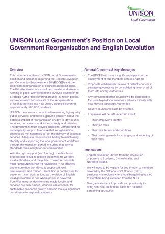 Position Paper - Local Government Reorganisation and English Devolution