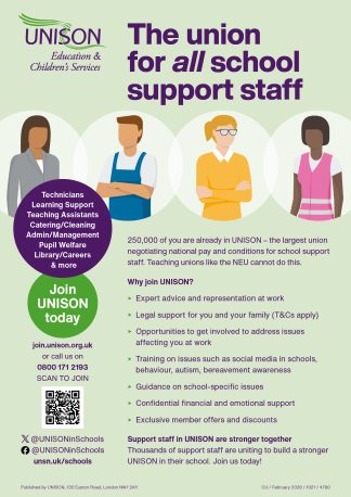 UNISON Schools recruitment poster