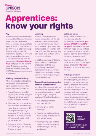 Apprentices: know your rights