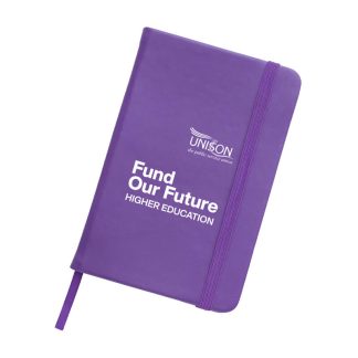 HE 'Fund our future' A6 notebook