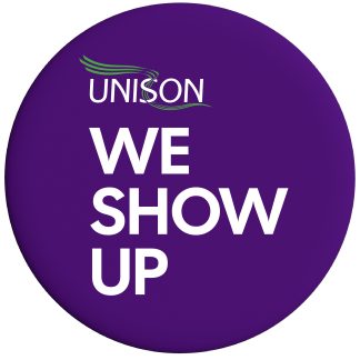 We Show Up Pin Badge 38mm